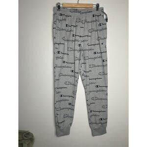 Champion Men's Sweatpants All Over Script Logo Jogger Athleticwear Size Large